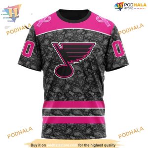 Custom Pink In The Rink Fight Breast Cancer NHL St Louis Blues Hoodie 3D 3