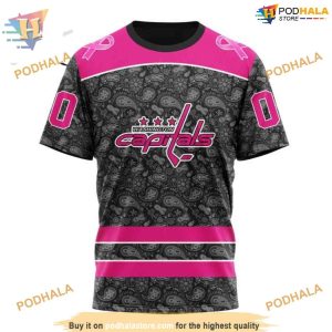 Custom Pink In The Rink Fight Breast Cancer NHL Washington Capitals Hoodie 3D 4