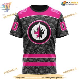 Custom Pink In The Rink Fight Breast Cancer NHL Winnipeg Jets Hoodie 3D 3