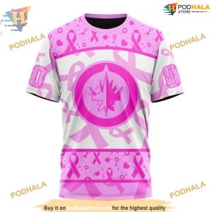 Custom Pink October Breast Cancer Awareness Month NHL Winnipeg Jets Hoodie 3D 3