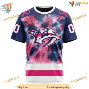 Custom Pink October Fight Breast Cancer NHL Nashville Predators Hoodie 3D 3