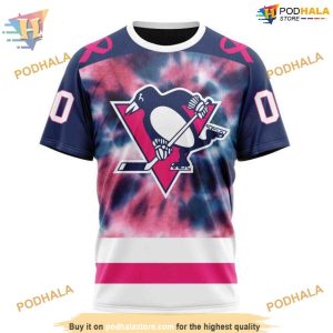 Custom Pink October Fight Breast Cancer NHL Pittsburgh Penguins Hoodie 3D 3
