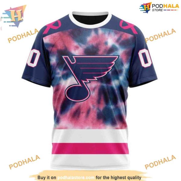 Custom Pink October Fight Breast Cancer NHL St. Louis Blues Hoodie 3D