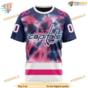 Custom Pink October Fight Breast Cancer NHL Washington Capitals Hoodie 3D 3
