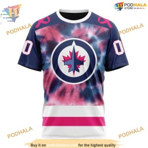 Custom Pink October Fight Breast Cancer NHL Winnipeg Jets Hoodie 3D 3