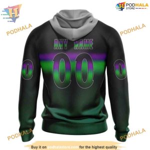 Custom Retro Gradient Design NHL Minnesota Wild Hoodie 3D 2