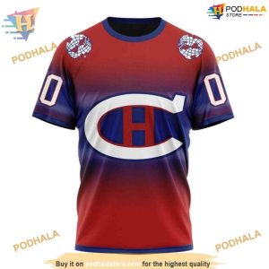 Custom Retro Gradient Design NHL Montreal Canadiens Hoodie 3D 3