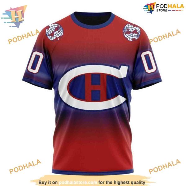 Custom Retro Gradient Design NHL Montreal Canadiens Hoodie 3D