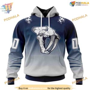 Custom Retro Gradient Design NHL Nashville Predators Hoodie 3D 1