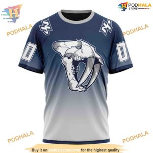 Custom Retro Gradient Design NHL Nashville Predators Hoodie 3D 3