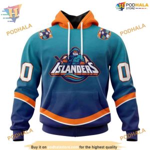 Custom Retro Gradient Design NHL New York Islanders Hoodie 3D 1