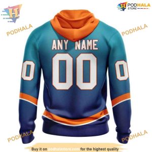 Custom Retro Gradient Design NHL New York Islanders Hoodie 3D 2