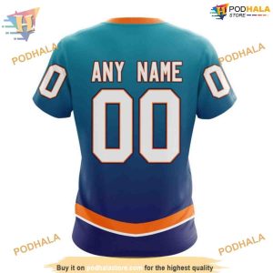 Custom Retro Gradient Design NHL New York Islanders Hoodie 3D 4