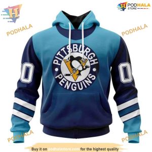 Custom Retro Gradient Design NHL Pittsburgh Penguins Hoodie 3D 1