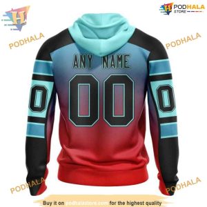 Custom Retro Gradient Design NHL Seattle Kraken Hoodie 3D 2