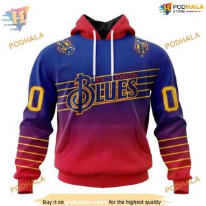 Custom Retro Gradient Design NHL St Louis Blues Hoodie 3D Sweatshirt 1