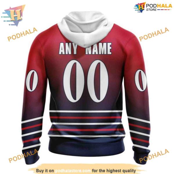 Custom Retro Gradient Design NHL Washington Capitals Hoodie 3D