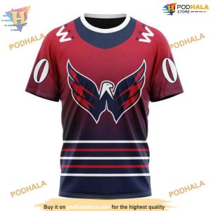 Custom Retro Gradient Design NHL Washington Capitals Hoodie 3D 3