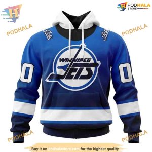 Custom Retro Gradient Design NHL Winnipeg Jets Hoodie 3D Shirt 1