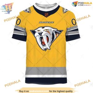 Custom Reverse Retro 2023 Style NHL Nashville Predators Hoodie 3D 2