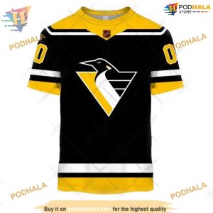 Custom Reverse Retro 2223 Style NHL Pittsburgh Penguins Hoodie 3D 2