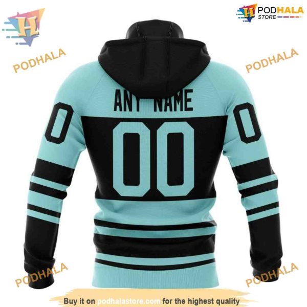 Custom Reverse Retro Kits 2023 NHL Seattle Kraken Hoodie 3D