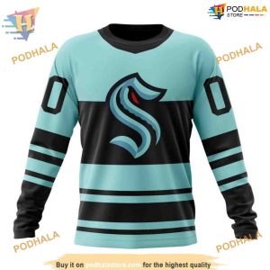 Custom Reverse Retro Kits 2023 NHL Seattle Kraken Hoodie 3D 6