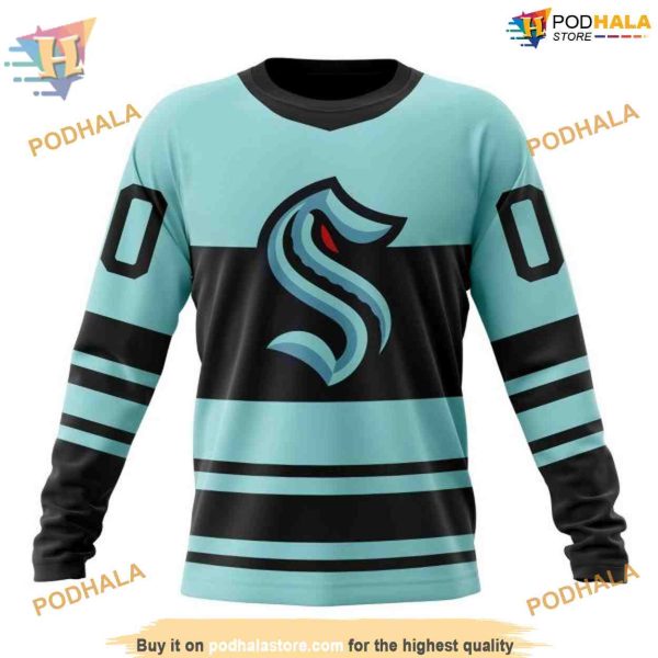 Custom Reverse Retro Kits 2023 NHL Seattle Kraken Hoodie 3D