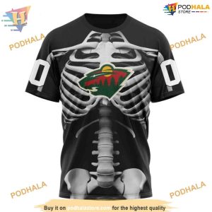 Custom Skeleton Costume For Halloween NHL Minnesota Wild Hoodie 3D 3