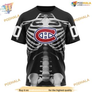 Custom Skeleton Costume For Halloween NHL Montreal Canadiens Hoodie 3D 3