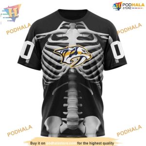 Custom Skeleton Costume For Halloween NHL Nashville Predators Hoodie 3D 3