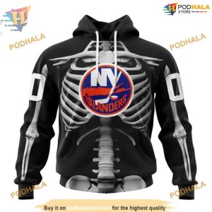 Custom Skeleton Costume For Halloween NHL New York Islanders Hoodie 3D 1