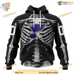 Custom Skeleton Costume For Halloween NHL St Louis Blues Hoodie 3D 1