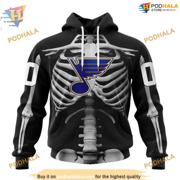 Custom Skeleton Costume For Halloween NHL St. Louis Blues Hoodie 3D