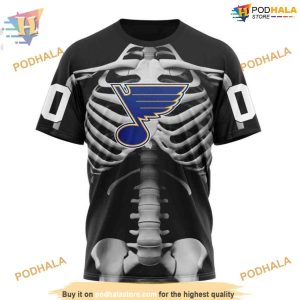 Custom Skeleton Costume For Halloween NHL St Louis Blues Hoodie 3D 3