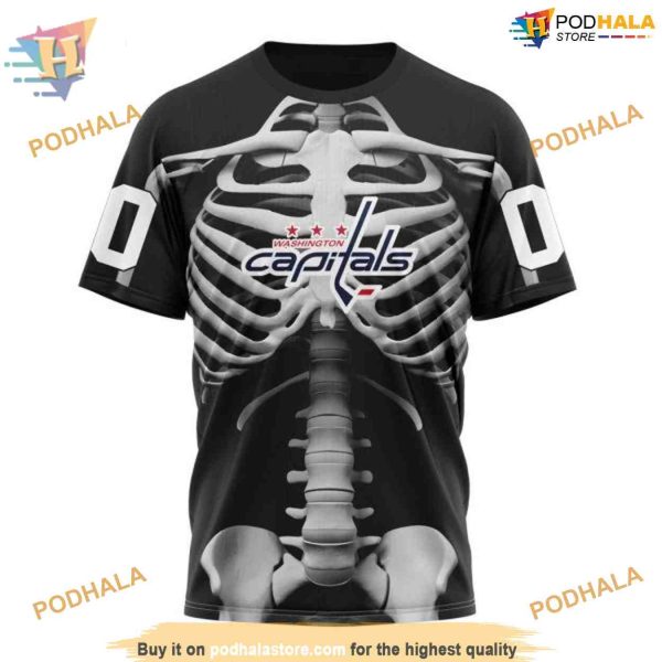 Custom Skeleton Costume For Halloween NHL Washington Capitals Hoodie 3D