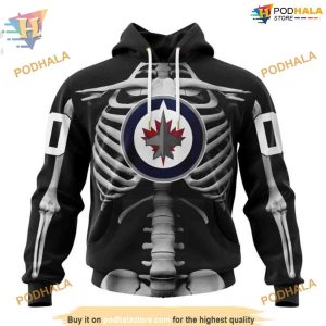 Custom Skeleton Costume For Halloween NHL Winnipeg Jets Hoodie 3D 1