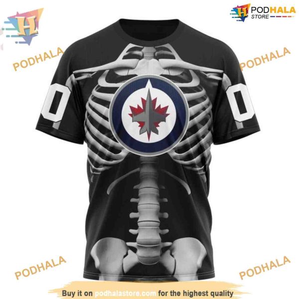 Custom Skeleton Costume For Halloween NHL Winnipeg Jets Hoodie 3D