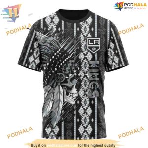 Custom Skull Native Design NHL Los Angeles Kings Hoodie 3D 3