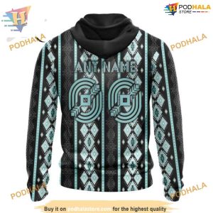 Custom Skull Native Design NHL Seattle Kraken Hoodie 3D 2