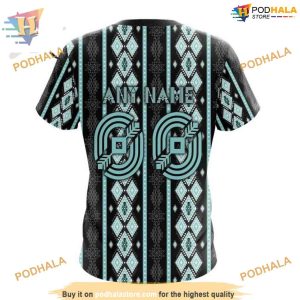 Custom Skull Native Design NHL Seattle Kraken Hoodie 3D 4