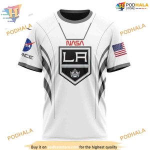 Custom Space Force NASA Astronaut Design NHL Los Angeles Kings Hoodie 3D 3