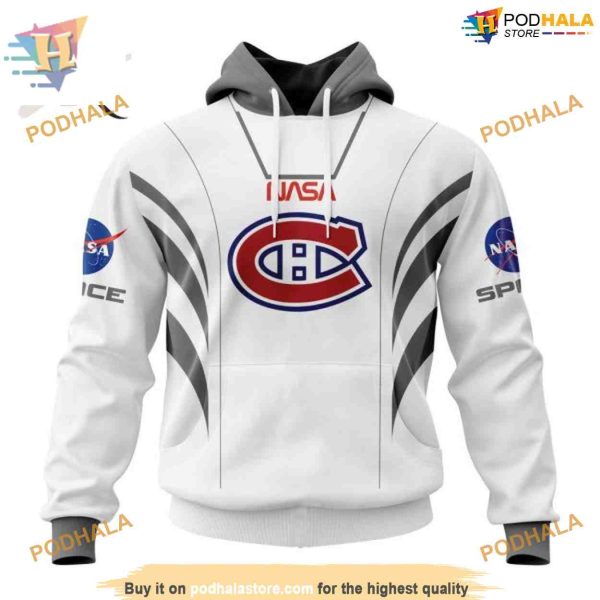 Custom Space Force NASA Astronaut Design NHL Montreal Canadiens Hoodie 3D