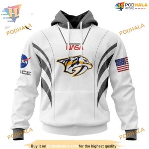 Custom Space Force NASA Astronaut Design NHL Nashville Predators Hoodie 3D 1