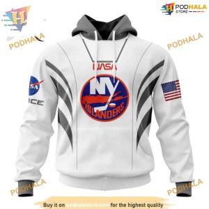 Custom Space Force NASA Astronaut Design NHL New York Islanders Hoodie 3D 1