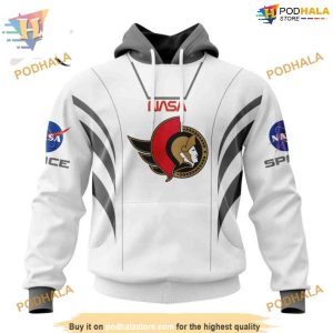 Custom Space Force NASA Astronaut Design NHL Ottawa Senators Hoodie 3D 1