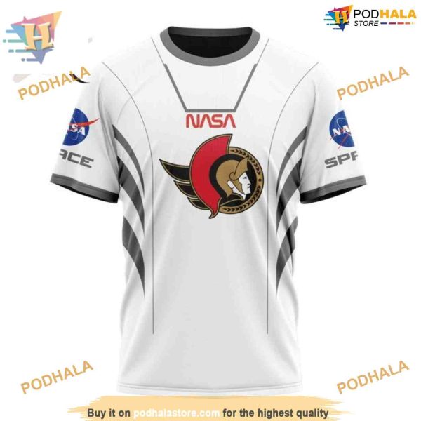 Custom Space Force NASA Astronaut Design NHL Ottawa Senators Hoodie 3D