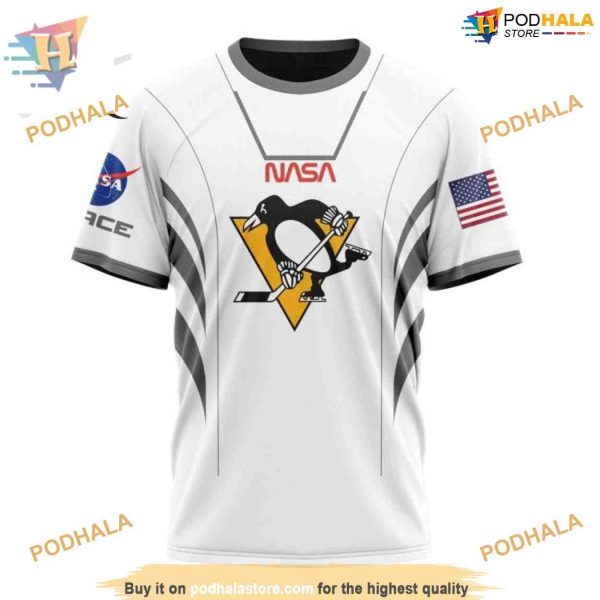 Custom Space Force NASA Astronaut Design NHL Pittsburgh Penguins Hoodie 3D