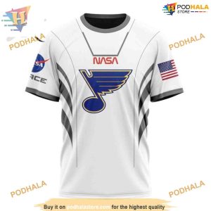 Custom Space Force NASA Astronaut Design NHL St Louis Blues Hoodie 3D 3