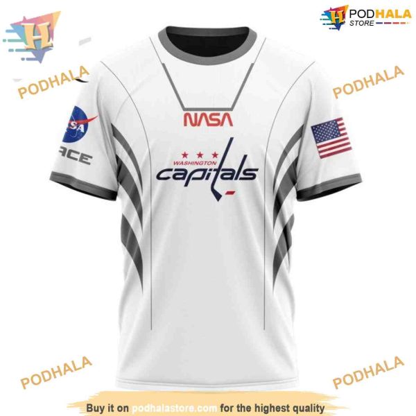 Custom Space Force NASA Astronaut Design NHL Washington Capitals Hoodie 3D